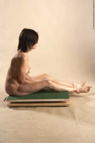 Nude Woman White Sitting poses - ALL Underweight short brown Sitting poses - simple Pinup