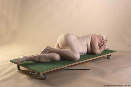 Nude Woman White Laying poses - ALL Average Laying poses - on side short blond Pinup