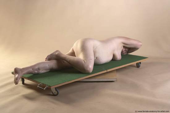 Nude Woman White Laying poses - ALL Average Laying poses - on stomach short blond Pinup