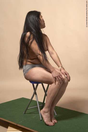 Nude Woman Multiracial Sitting poses - ALL Slim long black Sitting poses - simple Pinup