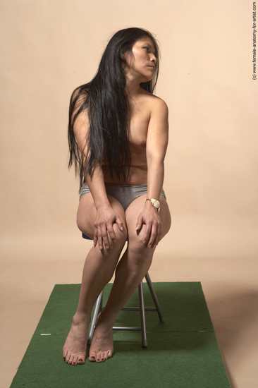 Nude Woman Multiracial Sitting poses - ALL Slim long black Sitting poses - simple Pinup