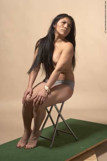 Nude Woman Multiracial Sitting poses - ALL Slim long black Sitting poses - simple Pinup