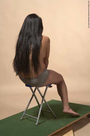 Nude Woman Multiracial Sitting poses - ALL Slim long black Sitting poses - simple Pinup