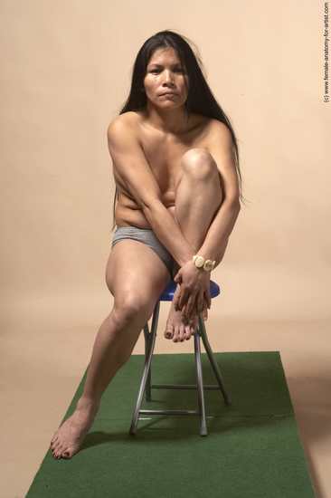 Nude Woman Multiracial Sitting poses - ALL Slim long black Sitting poses - simple Pinup