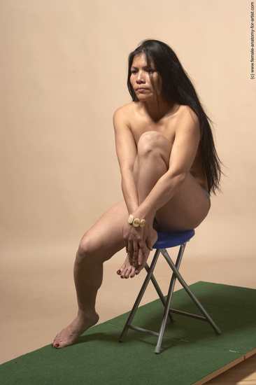 Nude Woman Multiracial Sitting poses - ALL Slim long black Sitting poses - simple Pinup