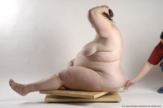 Nude Woman White Sitting poses - ALL Overweight medium brown Sitting poses - simple Pinup