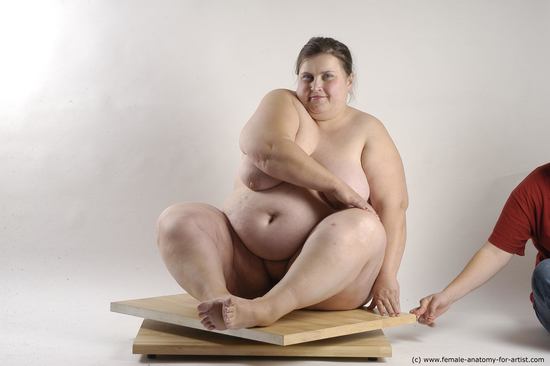 Nude Woman White Sitting poses - ALL Overweight medium brown Sitting poses - simple Pinup