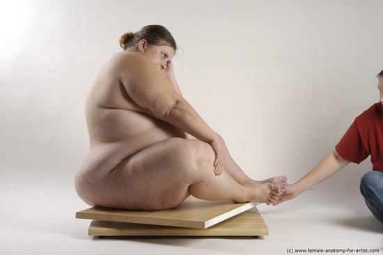 Nude Woman White Sitting poses - ALL Overweight medium brown Sitting poses - simple Pinup