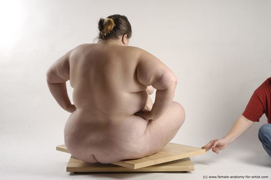 Nude Woman White Sitting poses - ALL Overweight medium brown Sitting poses - simple Pinup