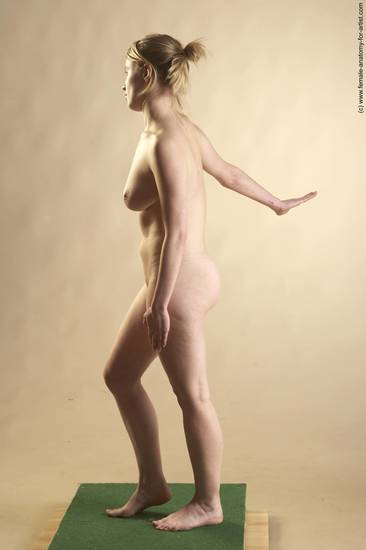 Nude Woman White Standing poses - ALL Slim long blond Standing poses - simple Pinup