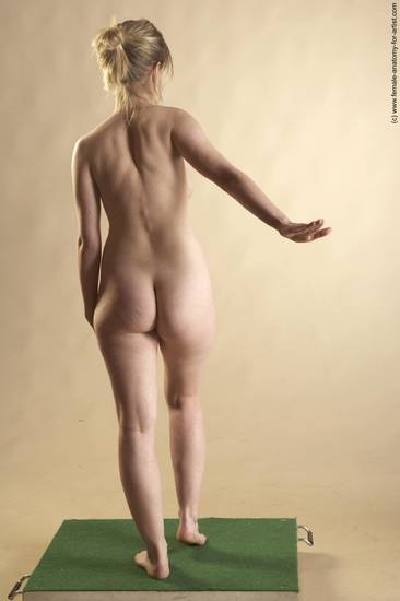 Nude Woman White Standing poses - ALL Slim long blond Standing poses - simple Pinup