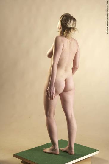 Nude Woman White Standing poses - ALL Slim long blond Standing poses - simple Pinup