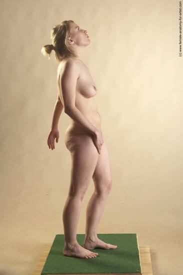 Nude Woman White Standing poses - ALL Slim long blond Standing poses - simple Pinup