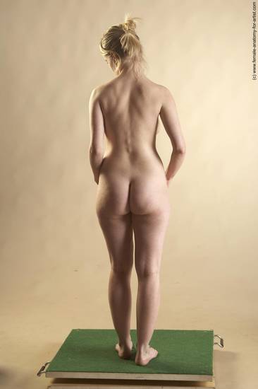 Nude Woman White Standing poses - ALL Slim long blond Standing poses - simple Pinup