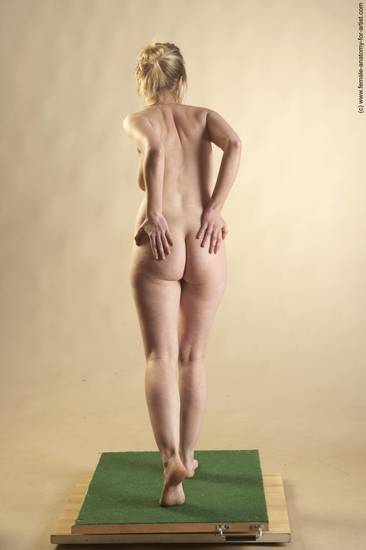 Nude Woman White Standing poses - ALL Slim long blond Standing poses - simple Pinup