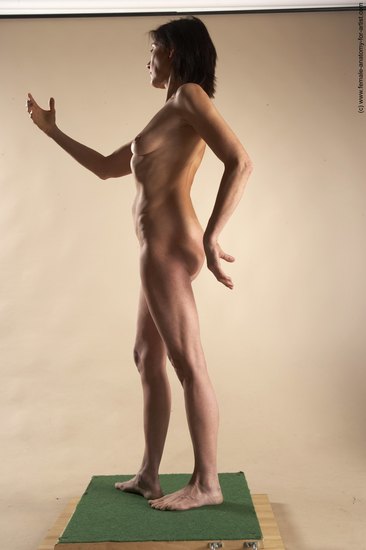 Nude Woman White Standing poses - ALL Underweight short brown Standing poses - simple Pinup