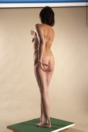 Nude Woman White Standing poses - ALL Underweight short brown Standing poses - simple Pinup