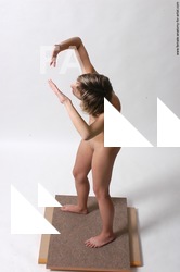 Nude Woman White Standing poses - ALL Slim short colored Standing poses - simple Pinup