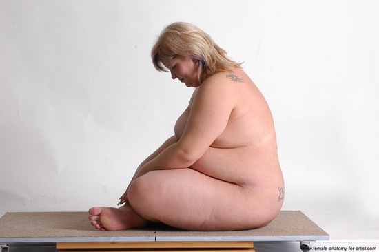 Nude Woman White Sitting poses - ALL Overweight medium colored Sitting poses - simple Pinup