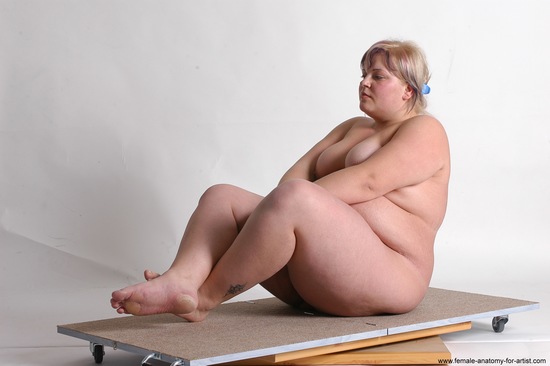 Nude Woman White Sitting poses - ALL Overweight medium colored Sitting poses - simple Pinup