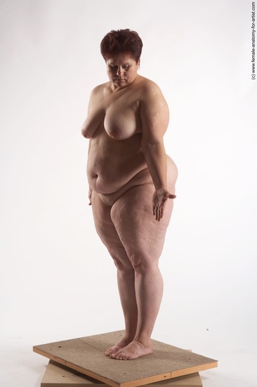 Nude Woman White Standing poses - ALL Overweight short colored Standing poses - simple Pinup