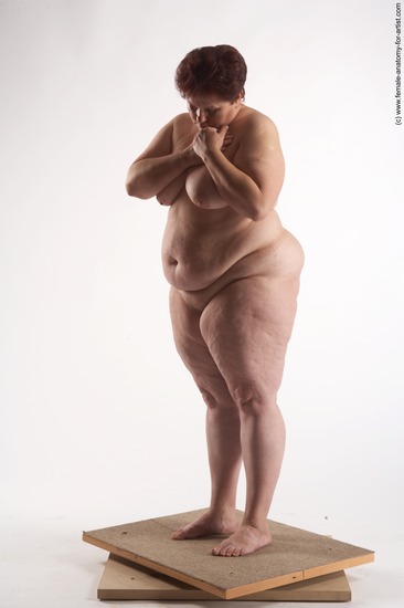 Nude Woman White Standing poses - ALL Overweight short colored Standing poses - simple Pinup