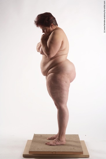 Nude Woman White Standing poses - ALL Overweight short colored Standing poses - simple Pinup