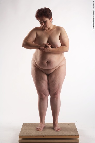 Nude Woman White Standing poses - ALL Overweight short colored Standing poses - simple Pinup