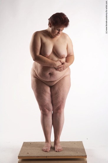 Nude Woman White Standing poses - ALL Overweight short colored Standing poses - simple Pinup