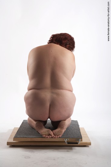 Nude Woman White Kneeling poses - ALL Overweight short colored Pinup