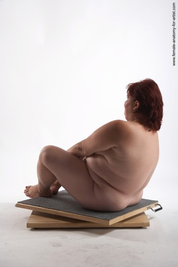 Nude Woman White Sitting poses - ALL Overweight short colored Sitting poses - simple Pinup