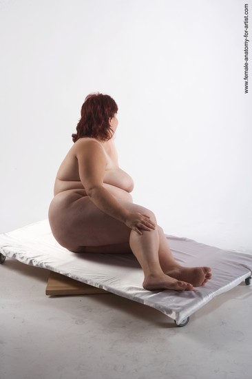 Nude Woman White Sitting poses - ALL Overweight short colored Sitting poses - simple Pinup