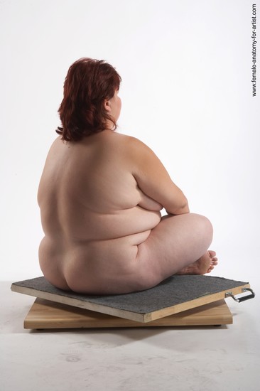 Nude Woman White Sitting poses - ALL Overweight short colored Sitting poses - simple Pinup