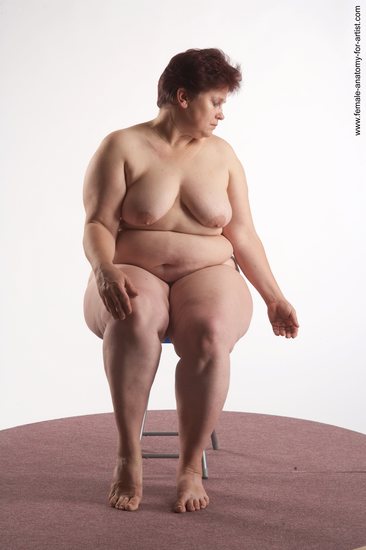 Nude Woman White Sitting poses - ALL Overweight short colored Sitting poses - simple Pinup