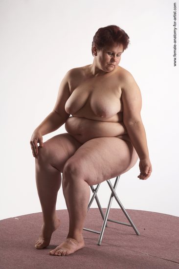 Nude Woman White Sitting poses - ALL Overweight short colored Sitting poses - simple Pinup