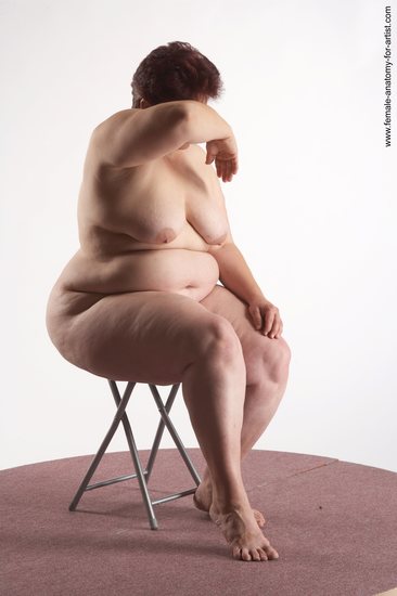 Nude Woman White Sitting poses - ALL Overweight short colored Sitting poses - simple Pinup