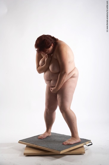 Nude Woman White Standing poses - ALL Overweight short colored Standing poses - simple Pinup