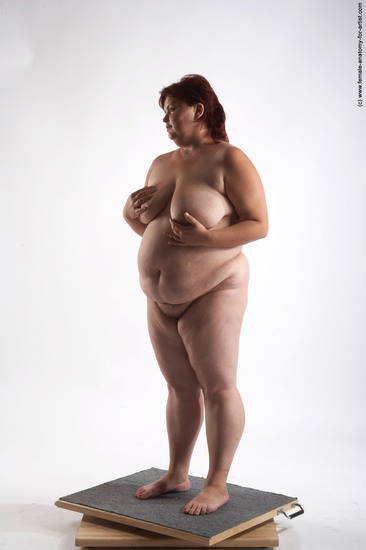 Nude Woman White Standing poses - ALL Overweight short colored Standing poses - simple Pinup