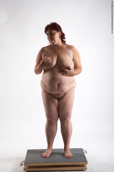 Nude Woman White Standing poses - ALL Overweight short colored Standing poses - simple Pinup