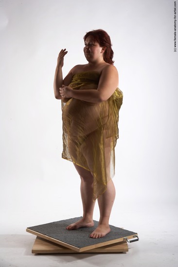 Nude Woman White Standing poses - ALL Overweight short colored Standing poses - simple Pinup