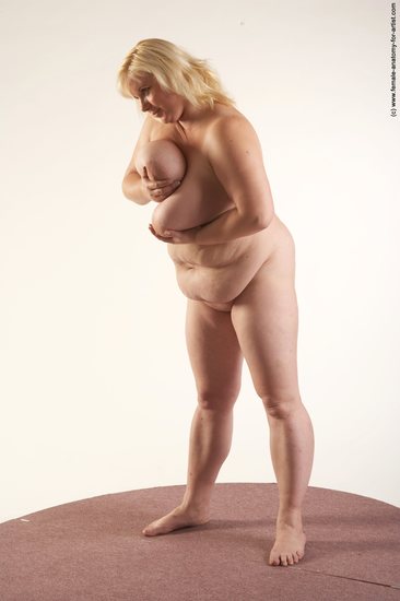 Nude Woman White Standing poses - ALL Overweight medium blond Standing poses - simple Pinup