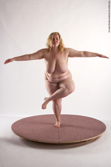 Nude Woman White Standing poses - ALL Overweight long blond Standing poses - simple Pinup