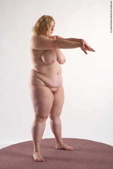 Nude Woman White Standing poses - ALL Overweight long blond Standing poses - simple Pinup