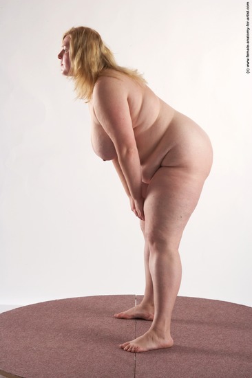 Nude Woman White Standing poses - ALL Overweight long blond Standing poses - simple Pinup