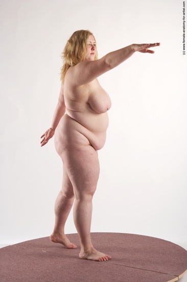 Nude Woman White Standing poses - ALL Overweight long blond Standing poses - simple Pinup