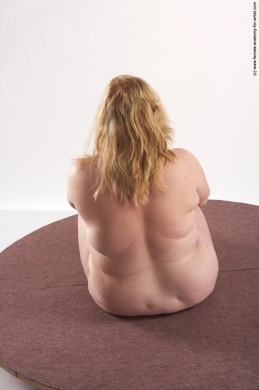 Nude Woman White Sitting poses - ALL Overweight long blond Sitting poses - simple Pinup