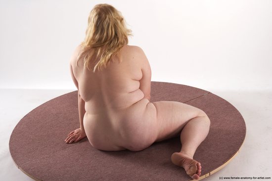 Nude Woman White Sitting poses - ALL Overweight long blond Sitting poses - simple Pinup