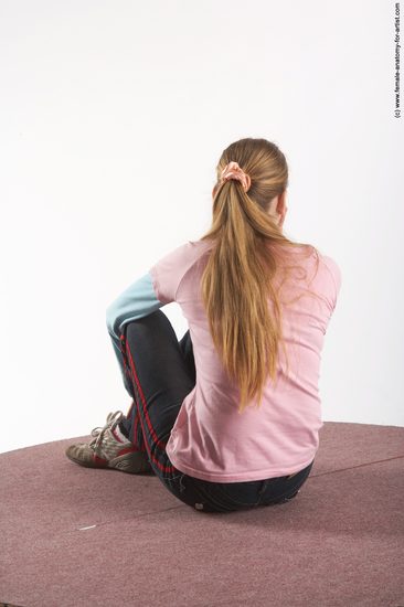 Casual Woman White Sitting poses - ALL Slim long blond Sitting poses - simple Academic