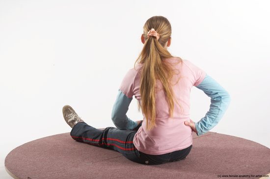 Casual Woman White Sitting poses - ALL Slim long blond Sitting poses - simple Academic