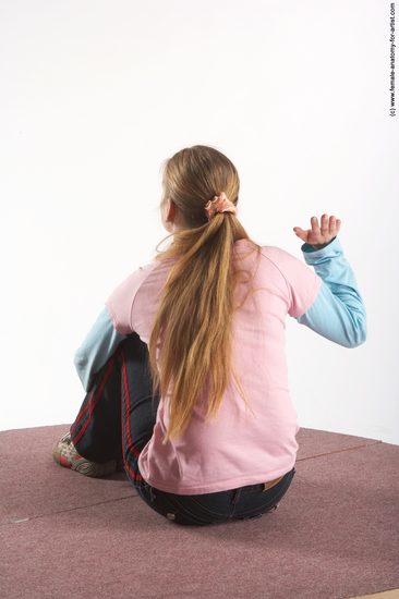 Casual Woman White Sitting poses - ALL Slim long blond Sitting poses - simple Academic